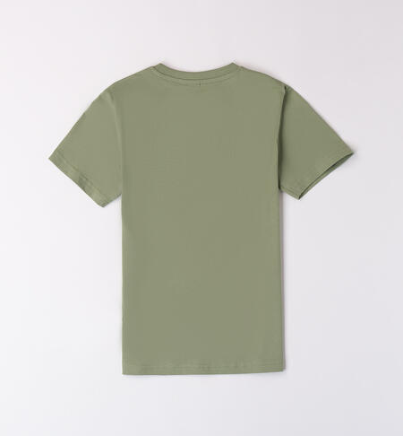 T-shirt per ragazzo con stampa VERDE SALVIA-4921