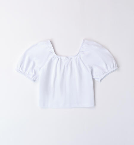 Girl's T-shirt with elastic BIANCO-0113