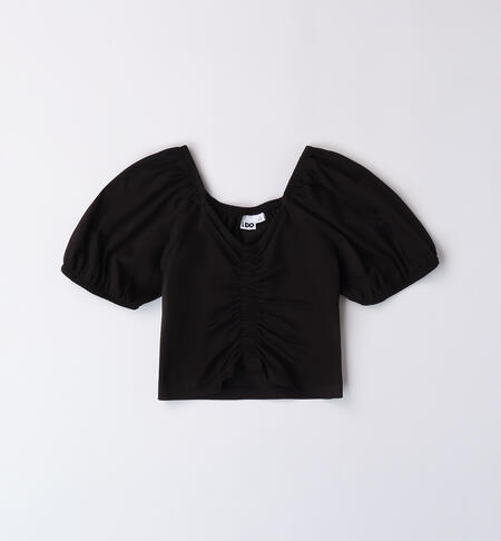 Girl's T-shirt with elastic NERO-0658