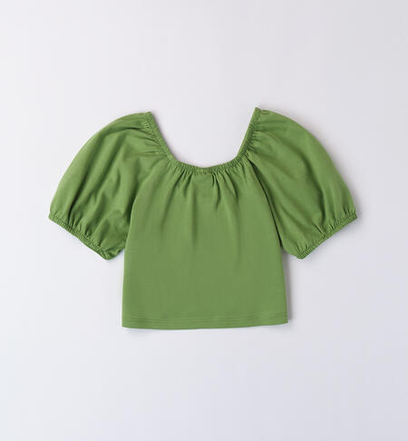 Girl's T-shirt with elastic VERDE-4932