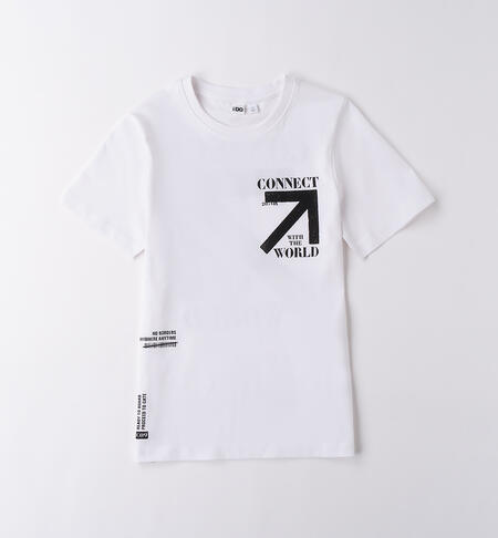 T-shirt ragazzo cotone BIANCO