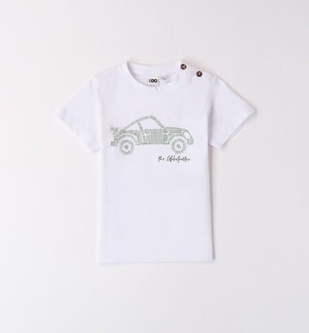T-shirt stampa auto per bambino BIANCO-0113