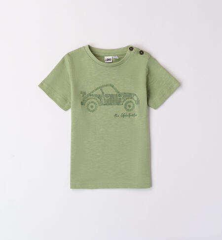 T-shirt stampa auto per bambino VERDE OLIVA-4911