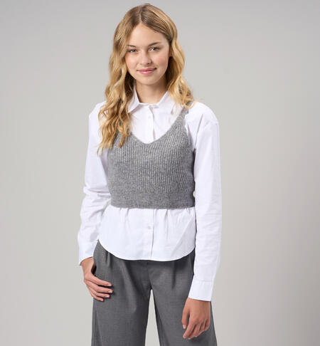 Top per bambina GRIGIO MELANGE-8993