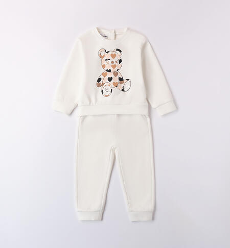 Girl suit with bear CREAM