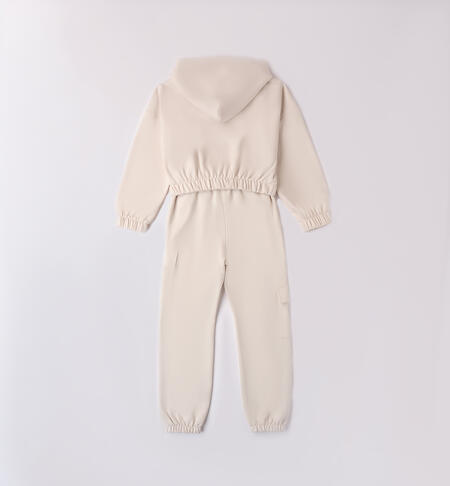 Girl's tracksuit 100% cotton ECRU'-0441