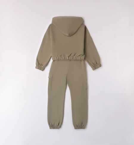 Girl's tracksuit 100% cotton GREEN-4837