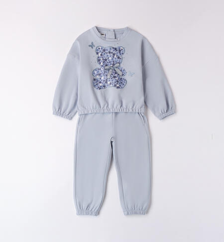 Teddy bear tracksuit for girls AZZURRO-3811