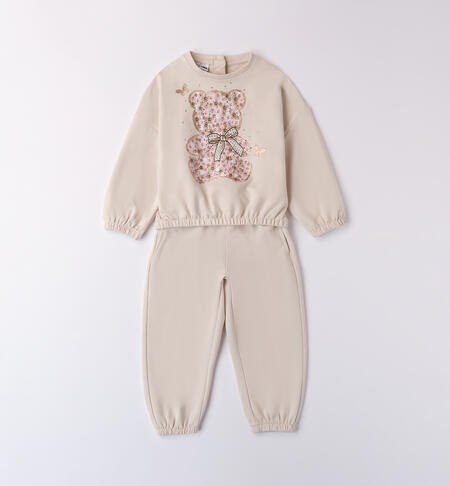 Teddy bear tracksuit for girls CRYSTAL GRAY-2911