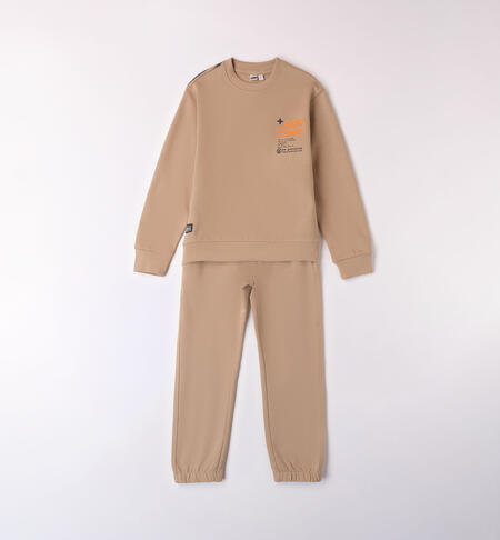 Boys' 100% cotton tracksuit BEIGE-0414