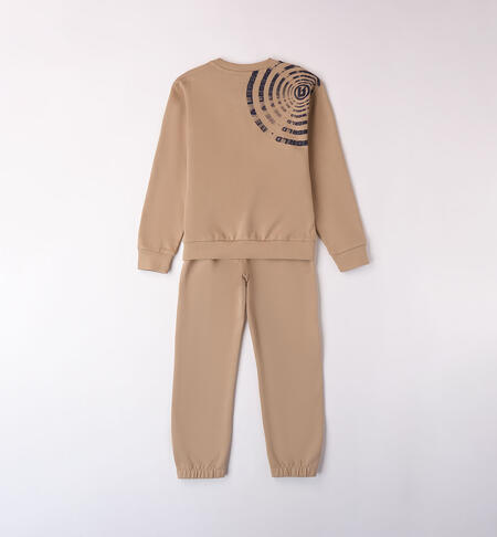 Boys' 100% cotton tracksuit BEIGE-0414