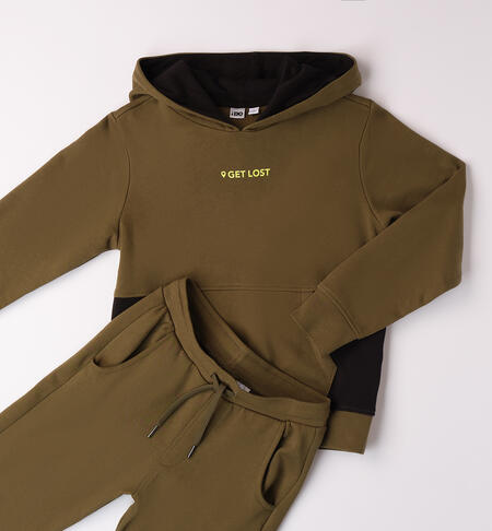 Boy's two-piece tracksuit VERDE MILITARE -5563