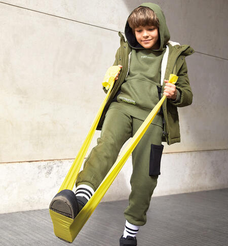 Boy's two-piece tracksuit VERDE MILITARE -5563