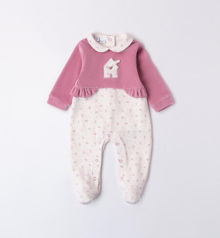 Velvet Baby Girl Romper PANNA-ROSA-6ATH