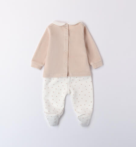 Velvet Baby Girl Romper ECRU'-0164