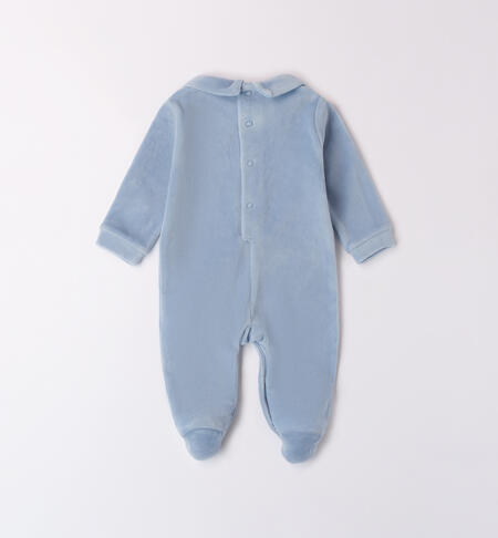 Velour Newborn Romper L.BLUE-3964