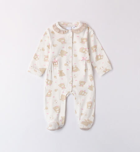 Cotton Baby Girl Romper CREAM