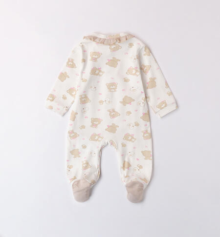 Cotton Baby Girl Romper PANNA-BEIGE-6BGC