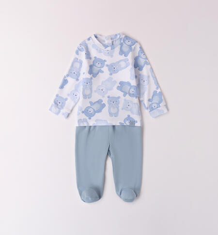 Two-Piece Baby Romper BIANCO-AZZURRO-6BDS