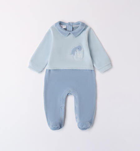 Tutina in ciniglia neonato AZZURRO