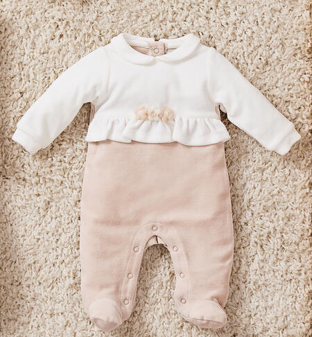 Velvet Baby Girl Romper PANNA-0112