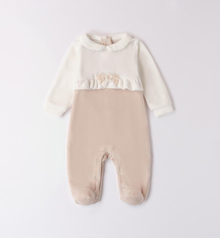 Velvet Baby Girl Romper PANNA-0112