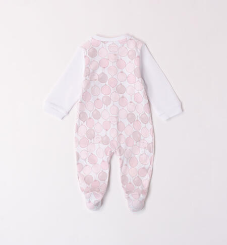 Babygrow for baby girl BIANCO-ROSA-6082