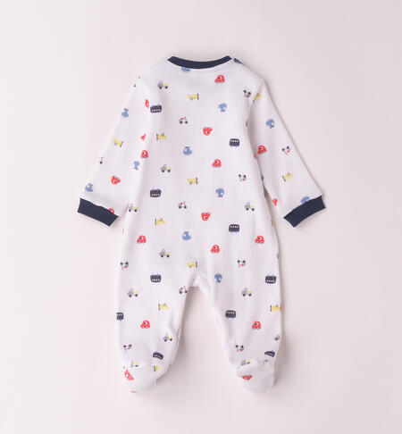 Newborn Baby Romper BIANCO-BLU-6BDU