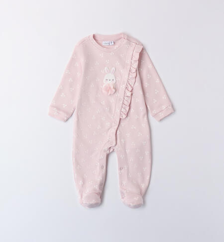 Allover Print Baby Girl Romper PINK