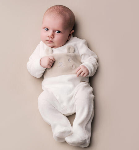 Unisex Velvet Baby Romper PANNA-0112