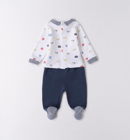 Two-Piece Baby Romper BIANCO-BLU-6BDU