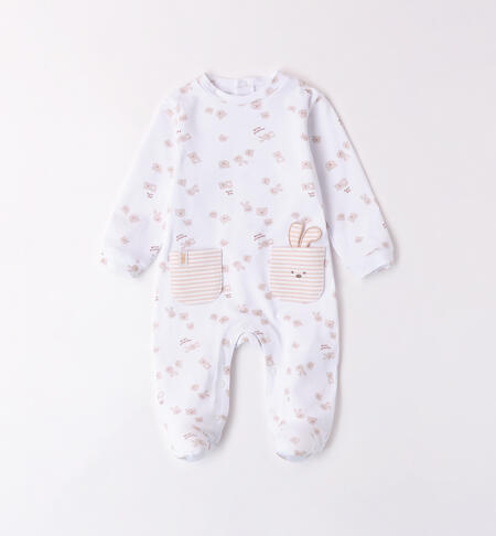 Unisex Newborn Romper BIANCO-BEIGE-6BGT