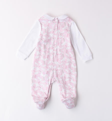 Newborn Baby Girl Romper BIANCO-ROSA-6BFF