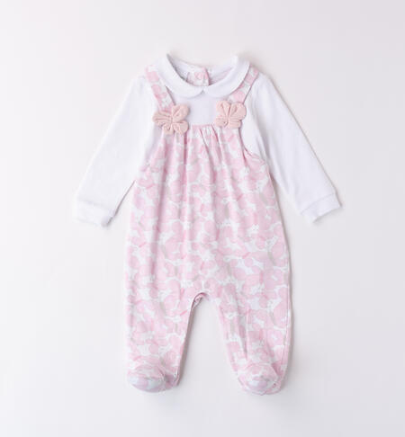 Newborn Baby Girl Romper BIANCO-ROSA-6BFF